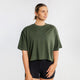 THE BRAVE - WOMEN'S LIFESTYLE OVERSIZED CROPPED T-SHIRT - DARK OLIVE