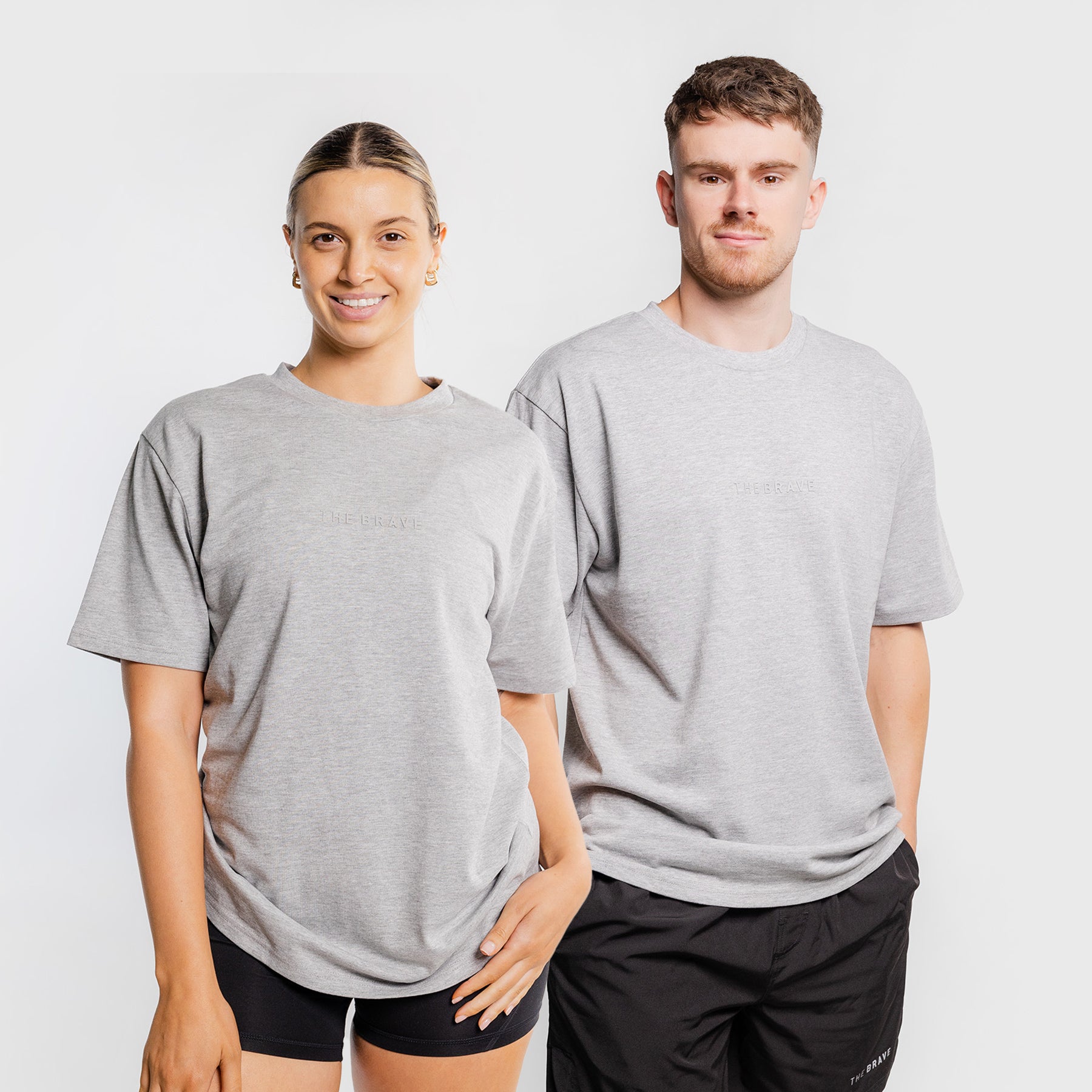 THE BRAVE - LIFESTYLE OVERSIZED T-SHIRT - LIGHT GREY MARL