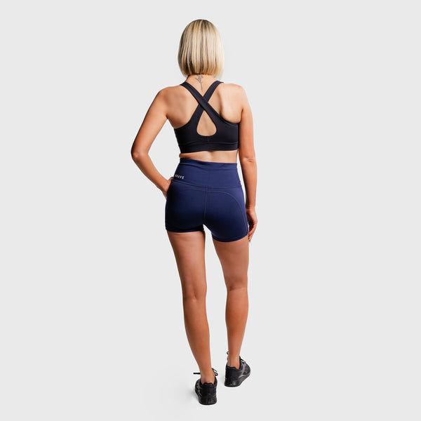 THE BRAVE - WOMEN'S SCULPT HIGH WAISTED BOOTY SHORTS - DARK NAVY