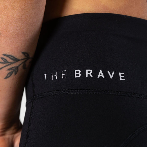 THE BRAVE - WOMEN'S SCULPT HIGH WAISTED BOOTY SHORTS - BLACK